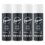 Designer Fragrances 4 Pack Azul Air Freshener Blast Cans - For Home & Vehicles – Natural Oils, Luxury Lasting Smell, Dry Mist Quick Release Spray – Deodorise & Neutralise Odours – 300ml