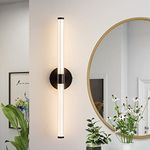 Gednbo LED Bathroom Vanity Lights Fixtures Matte Black Over Mirror 22.44 inch Modern 360° Sconces Wall Lighting Bar 20W 4000K Warm Light for Farmhouse Bedroom Living Room