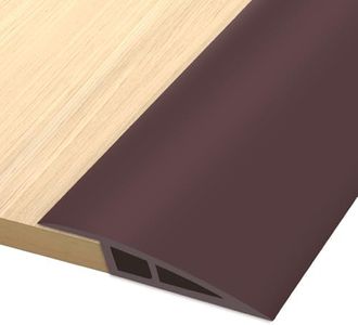 Floor Transition Strip Vinyl Door Threshold Flooring Transition Strip Self Adhesive Carpet Edging Strip for Laminate Doorway Edge Threshold from 2/5" to 3/5" (Coffee, 3.3 Ft)