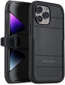 Pelican – Voyager Series – Heavy-Duty Magnetic Charging Compatible Case Cover for iPhone 14 Pro with Belt Clip Holster – 18ft Drop Protection – Holster, Black