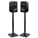 Fluance Ai61 Powered 2-Way 2.0 Stereo Bookshelf Speakers with Speaker Stands 6.5" Drivers 120W Amplifier for Turntable Bluetooth 5 Wireless Music Streaming - RCA Optical USB & Sub Out (Black Ash)