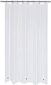 Mrs Awesome Stall Shower Curtain Liner with 3 Magnets 48 x 72 inch, PEVA 8G Thick & Heavy Duty Plastic Shower Curtain for Bathroom, Waterproof, 48x72, Clear