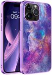 DUEDUE Case for iPhone Pro Max Case Glow in The Dark Nebula Space Slim Hybrid Hard PC Cover Anti Slip Shockproof Full Body Protective Phone Case for Apple iPhone Pro Max 6.7", Purple