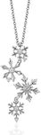 Jewelili Enchanted Disney Fine Jewellery Sterling Silver 1/10 CTTW Elsa Snowflake Pendant