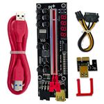 Piplus Pi+(Piplus) Ver014 Pro-10 Ddr5_Sdram pci_e Capacitor With Temperature/Voltage Display Gpu Graphics Card Extension Cable Riser For Btc Mining