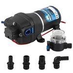 Mxmoonant 12V DC Automatic Water Pump, Booster Pump, 35 Psi, 2.4 Bar, 95W, 12.5 Lpm/min, Self Priming, Overload Protection, Low Noise, for Caravan, Boat, Wash, Spray, Garden Irrigation