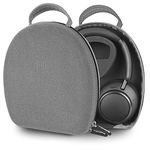 Geekria Shield Headphones Case Compatible with Soundcore Space Q45, Life Q20+, Life Q35, Life Q30, Life Q20i Case, Replacement Hard Shell Travel Carrying Bag with Cable Storage (Microfiber Grey)