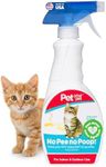 PET YOUR PET No Pee No Poop Cat Potty Training Spray – Non-Toxic Cat Spray Deterrent for Urine/Marking/Pooping – Natural Cat Pee Deterrent Spray – Indoor/Outdoor Keep Off Cat Spray, 16 Fl Oz