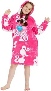 Barbie Girls Personalised Hoodie Oversized Fleece, Barbie, One Size