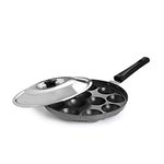 CELLO Non-Stick 12 Cavity Appam Patra Single Handle with Stainless Steel Lid