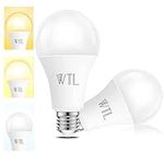 WTL 3 Way Light Bulbs 30 70 100W Equivalent, 3-Way LED Light Bulbs 4000K Natural White, 500-1200-1600lm Adjustable, A19 E26 Base LED Bulb for Floor Lamp, Table Lamps, No Flicker, 2 Pack