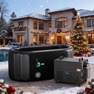 Cold Plunge Tub with 1HP Water Chiller, 140 Gallon Ice Bath, WiFi Controlled Cold Therapy System with Ozone, Filter & Circulation for Home Recovery