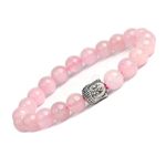 PRIME HOMES Natural Rose Quartz Bracelet for Men and Women | 8 Mm Round Cut Beads | Unisex Healing Stone Bracelet for Courage and Calm | Reiki Healing Hand Beaded Stone Girls & Boys