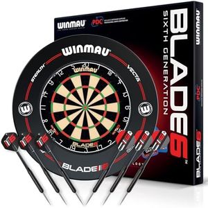 WINMAU Cible de fléchettes Blade 6 professionnelle avec surround et jeu de fléchettes (2 jeux de fléchettes).