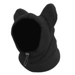 Pet Winter Hat Calming Dog Ears Cover Fleece Windproof Adjustable Quiet Ears Hoodie Earmuffs for Small Animal Walking, S