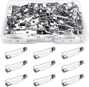 100 Pcs Bar Pins Backs Safety Clasp, Locking Pins Silver Brooch Clasp Pins Bar Jewelry Pins for Badges DIY Craft Sewing Baby Shower Wedding Name Tags (25mm)