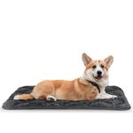 Dog Bed Medium Washable Dog Crate Bed Mat Pet Bed Cushion Pad Flat Dog Mattress 30inch Puppy Bed Dog Bed Bedding Soft Cat Bed for Indoor Cats Dark Grey Dog Sleeping Blanket Anti Slip 76x48cm L