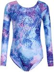 Zaclotre Kid Girls Gymnastic Leotard Long Sleeve Color Gradient Sparkly Ballet Dance One Piece Outfit