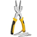 Deluxe+ Mig Welding Pliers, Slag Hammer, Flat Face Hammer, Scraper, Fine/Coarse Files, Side Pull V-Notch, Ergonomic Grip, Heat Treated, 8”, PM25