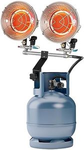HAPPYGRILL 30,000 BTU Dual Head Propane Tank Top Heater with 2 Burners & Adjustable Heat Settings, Portable Outdoor Tank Top Heater with Tip-over Switch for Garage Camping Hunting