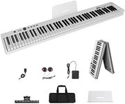 Cossain 88 Key Digital Piano, Folding Piano Keyboard [Full Size/Semi-Weighted/Tough Sensitive] Portable Piano with Piano Bag, [Bluetooth & MIDI] Electric Piano Keyboard for Beginners, Teens, Adult