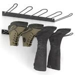 2 Pack Boot Rack Wader Boot Hangers, Wall Mount Boot Rack Boot Holder, Metal Boot Hangers Boot Storage for Cowboy Boots/Work Boots/Deck Boots/Rain Boots & Fishing Boots, Rust Resistant, Hang 4 Pairs