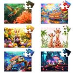 6 Packs Large Piece Puzzle for Seniors - Dementia 16 Pieces Puzzles for Elderly Adults,Alzheimer’s Puzzles Memory Cognitive Games for Elderly Seniors with 6 Storage Bags