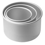 ZAKI Aluminium Baking Round Cake Pan/Mould - 7", 8" & 9" Diameter x 3" Height for 1KG /1.5KG /2KG Cake (Set of 3 Pieces)