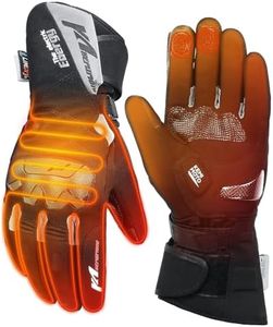 KEMIMOTO Guantes Calefactables, Guantes Moto Calefactables Hombre 3 Modos Calefactores, Guantes Moto Invierno con Batería 2500mAH, Resistente al Desgaste para Moto, Esquí, Actividades Hielo Nieve