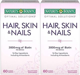 Nature's Bounty Optimal Solutions Hair, Skin & Nails Formula, 120 Coated Caplets (2 X 60 Count)