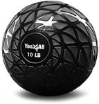 Yes4All Fitness Slam Medicine Ball 10lbs for Exercise, Strength, Power Workout | Workout Ball | Weighted Ball | Exercise Ball | Dynamic Black