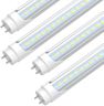 JESLED 4FT LED T8 Type A+B Tube Lights, 28W(80W Equivalent), 4060LM, 6500K, Single or Double End Powered, Plug and Play or Ballast Bypass, 4 Foot T10 T12 Fluorescent Bulbs Replacement, Clear(4-Pack)