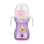 MAM Fun to Drink Cup & Glow Handles, Baby Bottle with Handles, Spill-Free Sippy Cup, Transition Drink Bottle for Babies and Toddlers, Pink