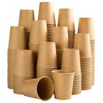 Clawsoff 300 Pack 5 oz Paper Cups, Disposable Kraft Bathroom Cups 5 Ounce, Espresso Coffee Cups, Hot/Cold Beverage Cups for Home, Kitchen, Party