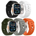 MoKo 5Pack Ocean Band Compatible with Apple Watch Ultra 2 Strap 49mm 46mm 45mm 44mm 42mm for Men Women,Silicone Replacement Strap Wrist band for iWatch Strap Series 10 9 8 7 6 5 4 SE Ultra 2,ColrC