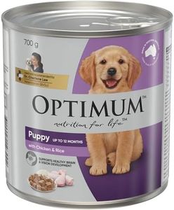 Optimum Chicken and Rice Wet Puppy Food, 12 Cans, Medium