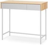 Iris Ohyama Living Desk, Computer Desk, Dresser, Natural/Gray, Width 31.1 x Depth 13.8 x Height 28.1 inches (79.5 x 35.0 x 71.1 cm), Load Capacity: 44.1 lbs (20 kg) (top board) (each drawer), Includes