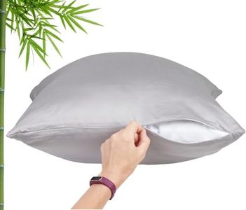Bamboo Pillow Cases Queen - Zippered Bamboo Pillowcases Queen Size 2 Pack, Bamboo Pillowcase Set of 2 Cooling Pillow Case 30x20 Luxury Pure 100% Viscose 156GSM