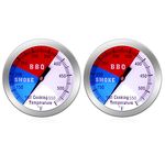 NEWSTART BBQ Thermometer Gauge - Charcoal Grill Pit Smoker Temp Gauge Grill Thermomete, Stainless Steel, 2 Pack