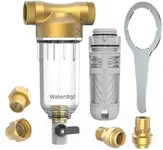 Waterdrop Spin Down Sediment Filter, Backwash Whole House Water Filter System for Well Water, 40-50 Micron, 1" MNPT + 3/4" FNPT + 3/4"MNPT, Traps Sand, BPA Free, WD-RPFK