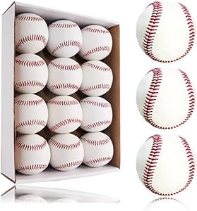 GKK 12 Pack Teeballs Standard Size T-Ball Training Baseballs TeeBall Kids Safety Baseballs Unmarked Autograph Baseball, Soft Practice Baseballs for League Play, Batting, Hitting, Pitching, Gift