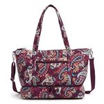 Vera Bradley Women's Cotton Deluxe Tote Travel Bag, Paisley Jamboree - Recycled Cotton, One Size