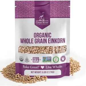 Great River Milling Einkorn Wheat Berries | Whole Grain Ancient Wheat | Non-GMO, High-Protein, Kosher | Mill at Home as All-Purpose Flour Alternative for Baking & Cooking | 5 Lb