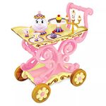 Disney Store Official Princess Belle Tea Cart, Beauty and The Beast, 11 Pc., Playset Includes Trolley, Mrs Potts Tea Pot, Plates, Chip Cup, Cakes & Singing Lumiere Candle Holder, Suitable for Ages 3+