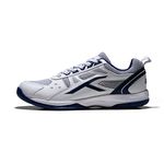 HUNDRED Raze Badminton Shoes(Non Marking)Also Perfect For Squash,Table Tennis,Volleyball,Basketball&Indoor Sports|Lightweight&Durable|X-Cushion,Active Grip Sole,Toe Assist(White:Navy,7Uk)Unisex-adult