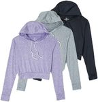 3 Pack: Women's Plus Size Dry Fit Long Sleeve Cropped Hoodie Crop Tops For Women Ladies Running Hoodies Workout Sports Yoga Hoodie Sweatshirt Womens Gym Sweat Shirts Sweatshirts Pullover - Set 2, 1X