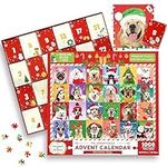 Advent Calendar 2023 Jigsaw Puzzles-Christmas Dogs, 24 Parts-1008 Pieces Puzzles Countdown to Christmas, Advent Calendar 2023 Adult Kids Christmas Gifts,Home Decoration Christmas Puzzle 27.5in x 19.7in