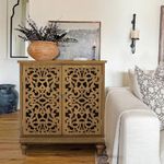 PHI VILLA Accent Cabinet with Doors Credenza Small Buffet Cabinet, 2 Door Storage Cabinet