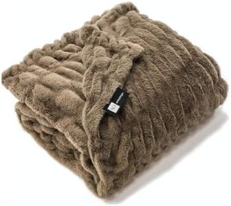 Minky Designs Driftwood Minky Blanket – Ultra Soft Faux Fur Throw Blanket for Couch, Bed & Home – Fluffy, Warm & Luxurious – Chic Collection (X-Large, 60x84)