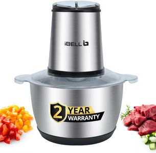 BELL MT200SM Electric Chopper, 2-Yr Warranty, 2 Litre Stainless Steel Bowl, 700W, Multi Purpose for Cutting Slicing Meat, Vegetables, Nuts & Fruits (Silver)